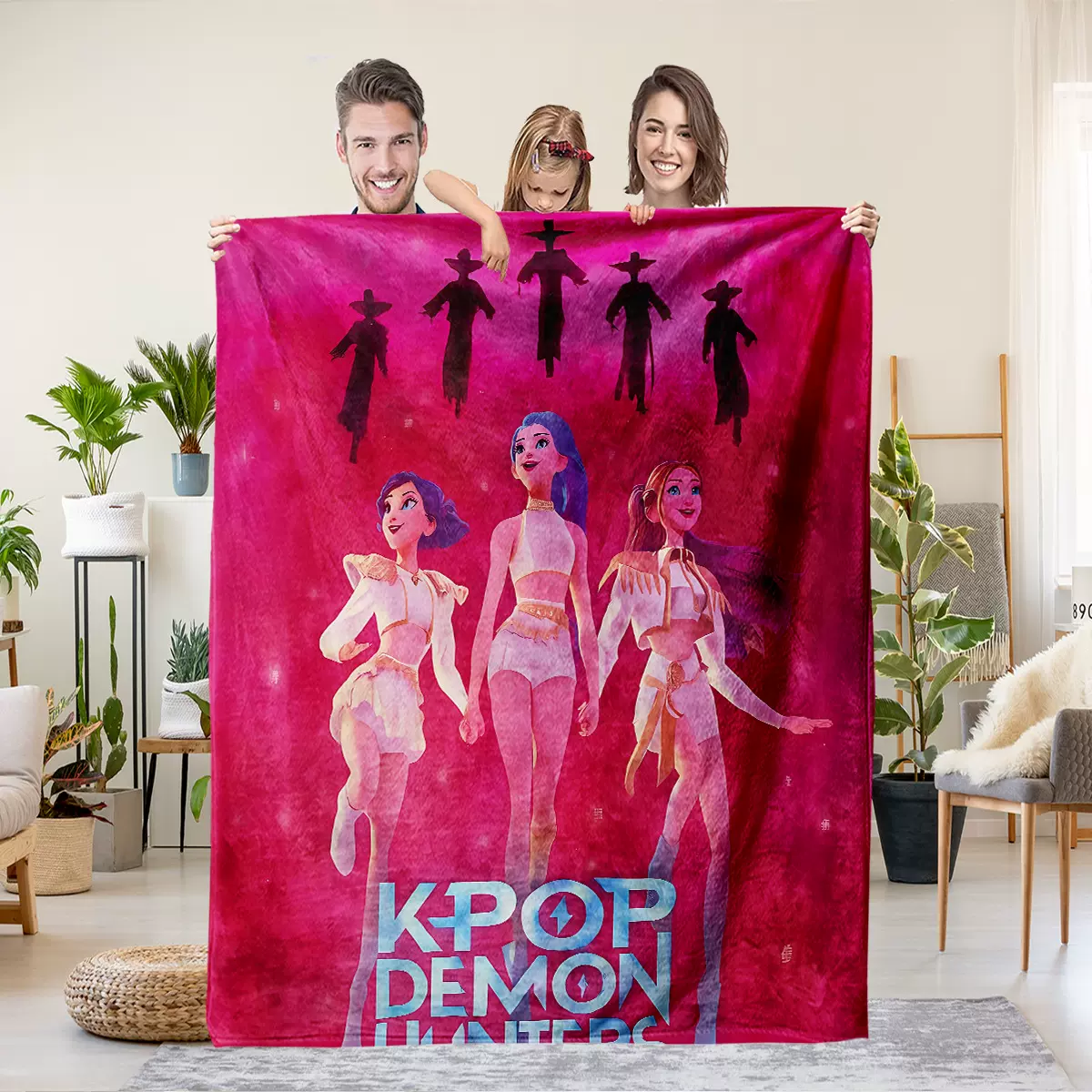 temu希音代发tk爆款毛毯猎魔女团午睡毯亚马逊外贸盖腿毯加厚绒毯