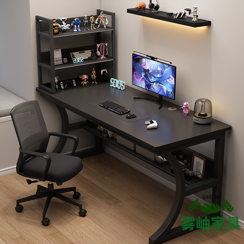 Computer Desk, Desktop Gaming Table, Home Office Desk with Storage Rack, Simple Study Desk for Bedroom, Writing Desk