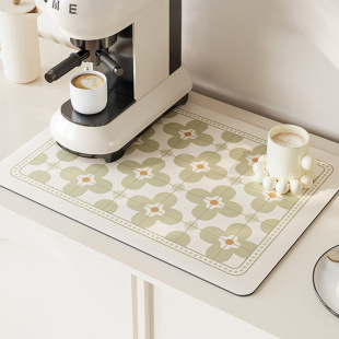 Light Luxury Coffee Mat Kitchen Drain Mat Countertop Absorbent Mat Bowl Drying Mat Diatom Mud Anti-Slip Mat Dining Mat