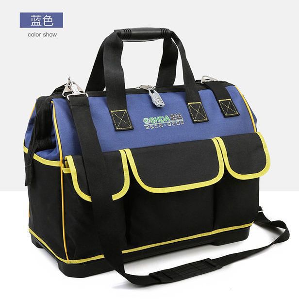 Kit de herramientas eléctricas lienzo multifuncional mantenimiento e instalación de hardware de carpintería gran bolsa de herramientas portátiles de sitio de construcción