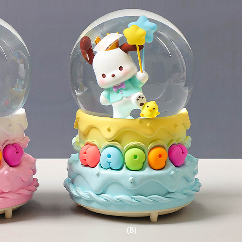 Caricatura adorable perro Pacha bola de cristal adornos de nieve luminosa para niños niños niñas estudiantes regalos al por mayor