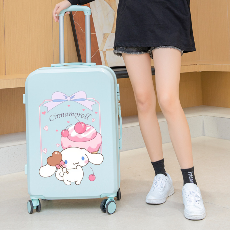 Qicheng Yugui caja de la carretilla del perro lindo equipaje de 18 pulgadas de dibujos animados estudiante femenino de alta apariencia japonés embarque caso