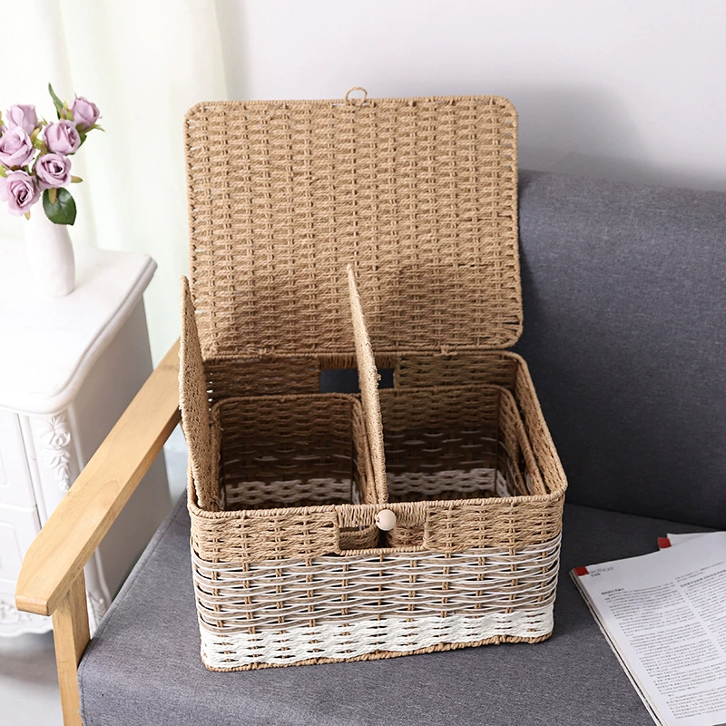 Japanese woven table storage system, storage box