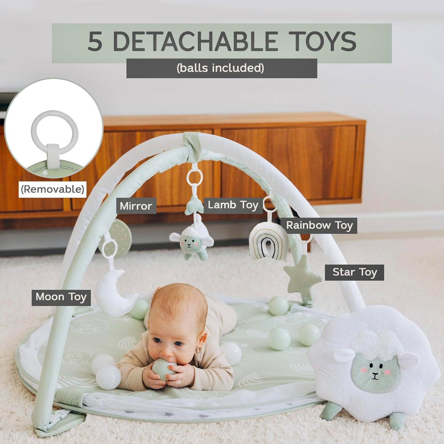 Manufacturer Customized 6-in-1 Game Mat Baby Activity Gym Sensory Exploration and Motor Skills Development Toys