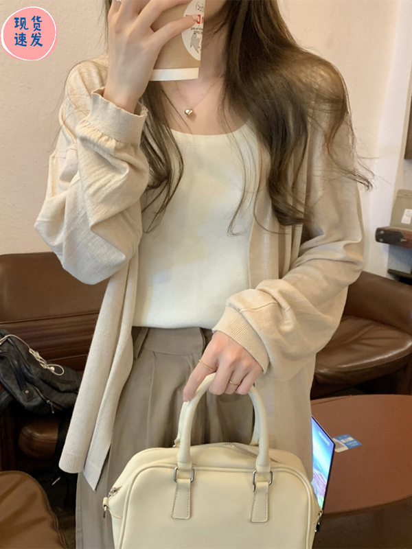 早秋2025新款别致宽松外搭独特高级感气质长袖针织开衫上衣女外套|undefined