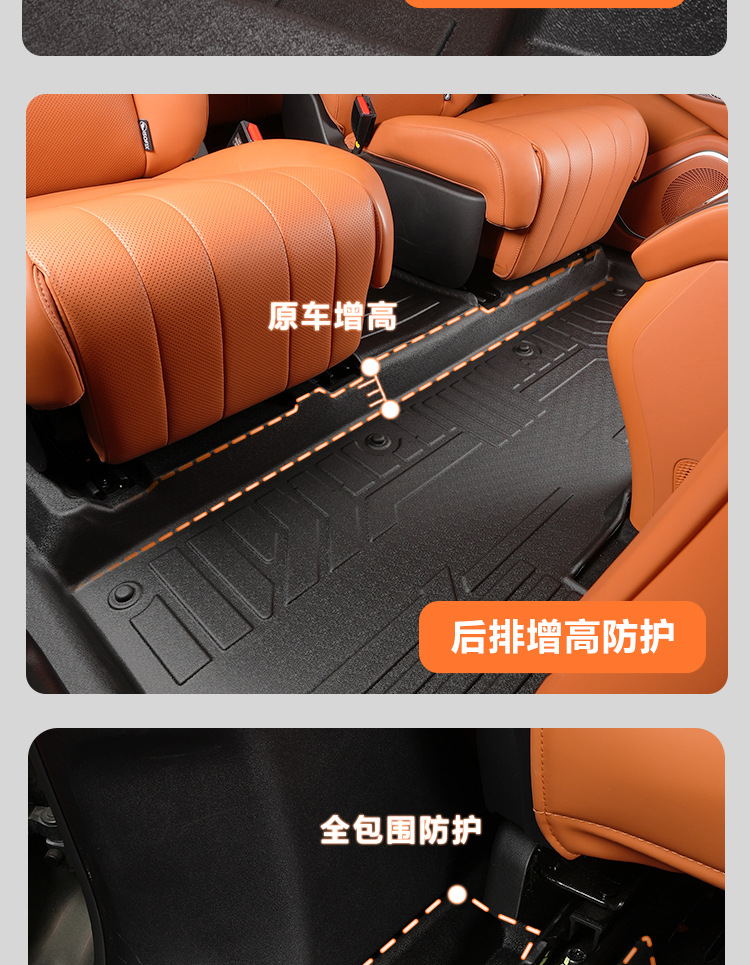 Suitable for the 23-26 models of the WEY Blue Mountain, full coverage floor mats for the front two rows, decorative modification TPE car floor mat accessories