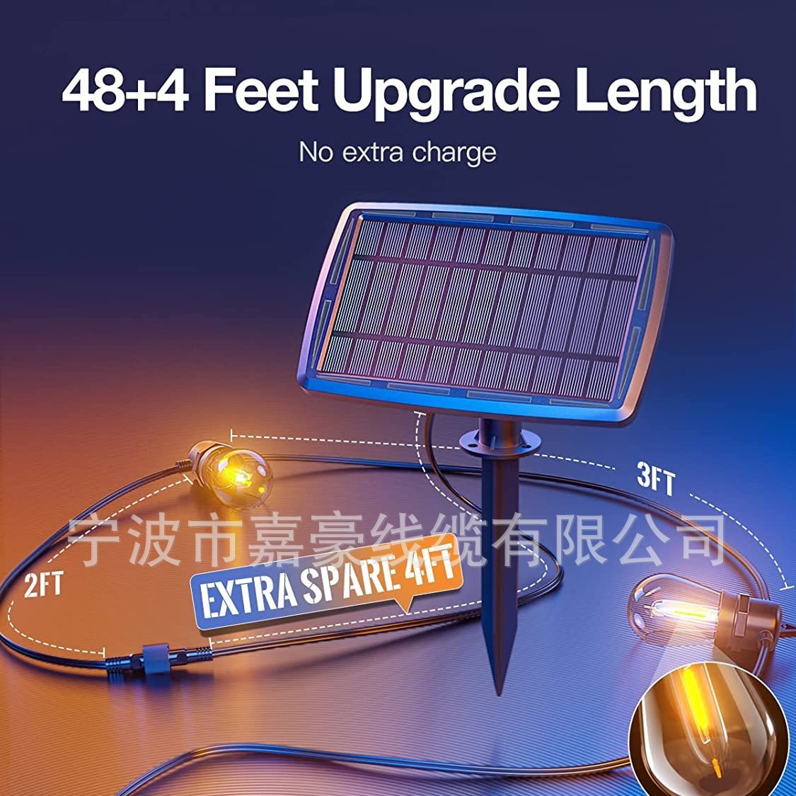 跨境直供S14灯串户外防水纯铜线婚庆酒吧装饰露营照明灯led串灯