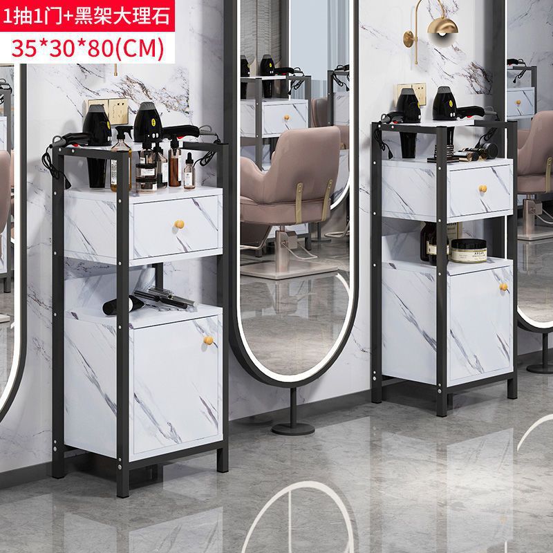 C타입 서랍 1개 문 1개 + 블랙 프레임 대리석 - 인기 판매 모델