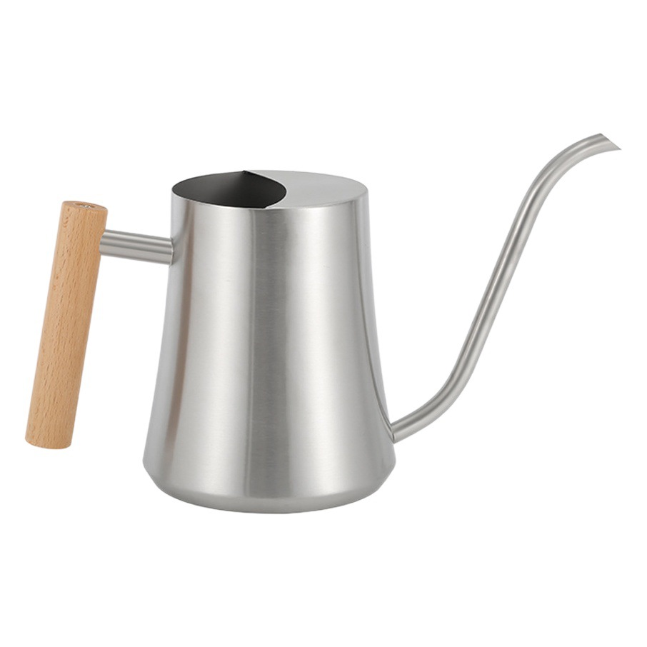 Nuevo Dispositivo de riego de acero inoxidable cintura que adelgaza la olla jardinería creativa regadera doméstica Mango de madera de metal regadera 1 litro