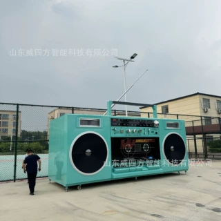 巨型收音机餐车厂家小吃车夜市打卡引流摆拍道具商用KTV唱歌房
