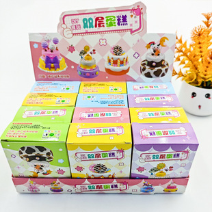 Handmade Creative DIY Double-Layer Small Cake Clay Mini Artificial Food Toy Pinch Educational Toy Clay