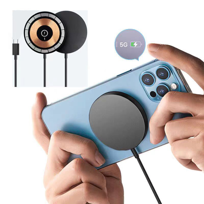 Nuevo cable de datos PD transparente magsafe magnético inalámbrico placa de carga móvil cargador inalámbrico comercio exterior al por mayor