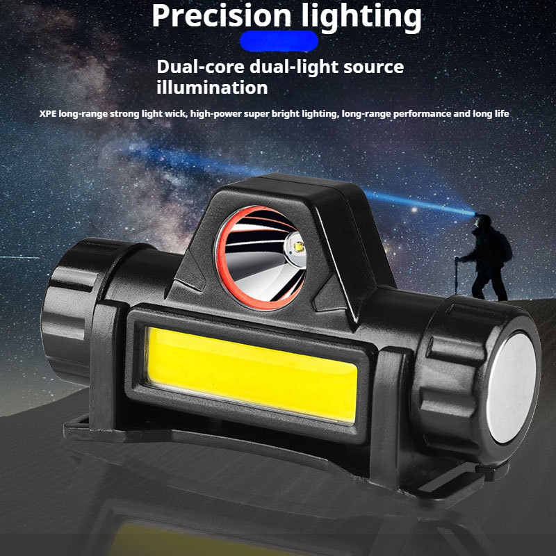クロスボーダー強力ヘッドライト LED マグネットヘッドマウント長距離照明登山キャンプ USB 充電遠近ハイライト|undefined