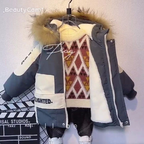 Boys 'winter cotton clothes New western-style baby winter cotton with cashmere thick warm coat children's cotton coat