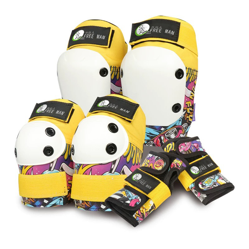 Fábrica al por mayor patineta equipo de protección de patinaje sobre ruedas rodilleras para niños equipo anti-caída equipo de protección de patinaje de esquí equipo de protección 718 equipo de protección