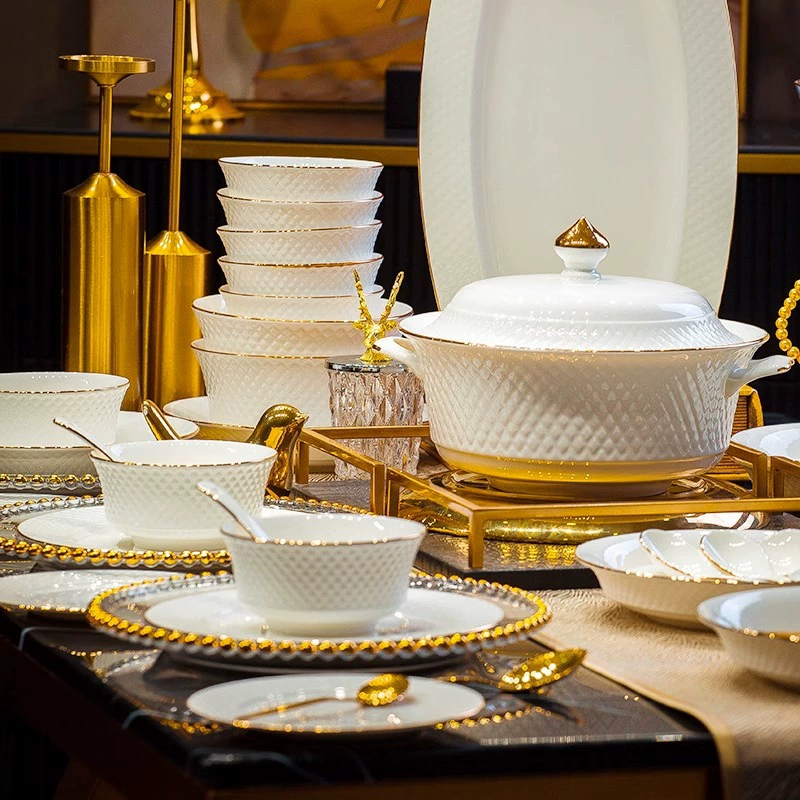 Ceramic set for home use, porcelain tableware, European style, high-quality style, simple and elegant design