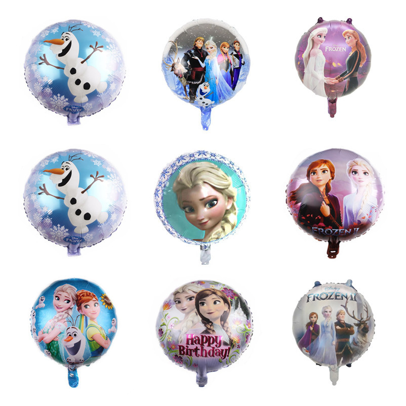 18 Inch Round Princess Aluminum Foil Balloon Ice Snow Princess Birthday Party Aluminum Foil Balloon