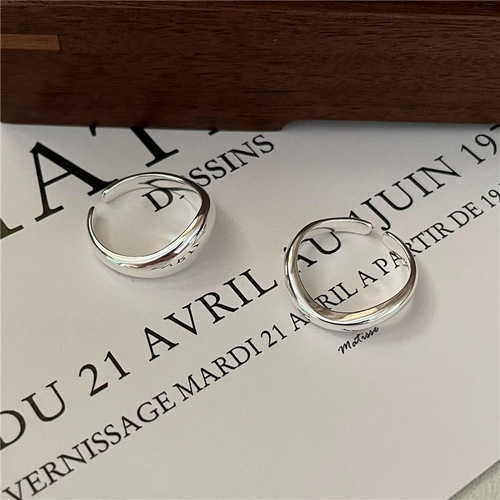 S925 sterling silver Korean version niche design water drop shaped ring Korean combination set blogger ring wholesale