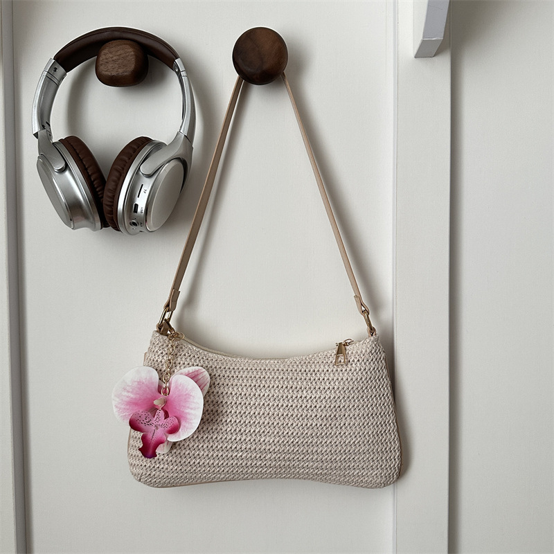 Bolsa de hombro de paja de mujer 2026 bolsas de verano de alta calidad bolsas de vacaciones bolsas de hombro de brazo bolsas de mujer