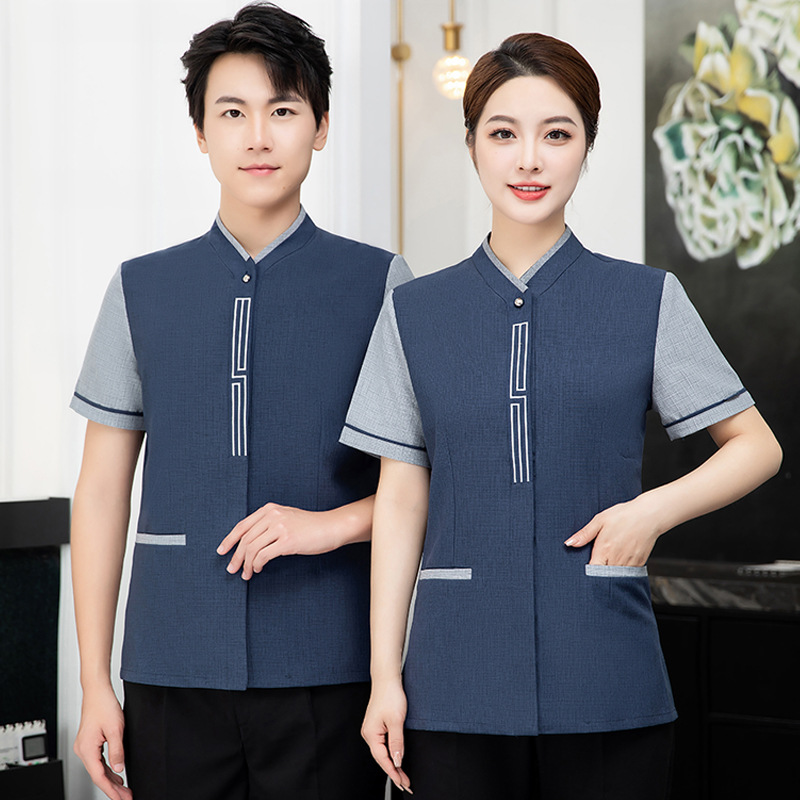 物业保洁工作服女酒店宾馆客房售楼部清洁阿姨PA制服夏季套装短袖