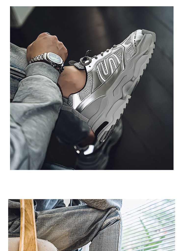 Scarpe estive sportive e casual da uomo, riflettenti 3M, personalizzate, versatili, con suola spessa, alla moda, con rialzo in altezza._voghion.com
