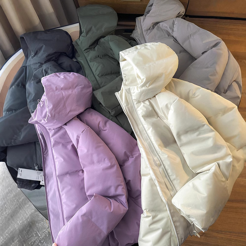 Xiao You! 899 +! 90 white duck down fashion casual loose hooded solid color embossed quilted down jacket for women winter New