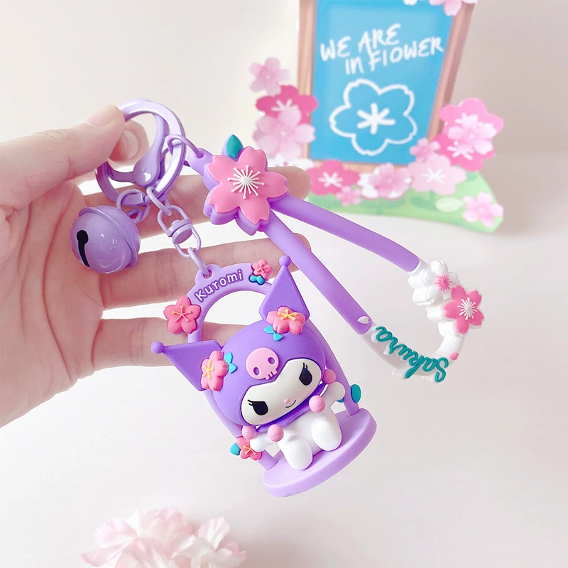 Sanrio, оригинальный мультяшный брелок, для автомобильных ключей, подвеска, аксессуар, высококачественный стиль