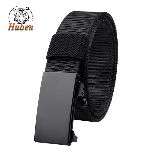 Alloy automatic buckle thickened nylon belt smooth buckle men's toothless tactical belt casual versatile belt