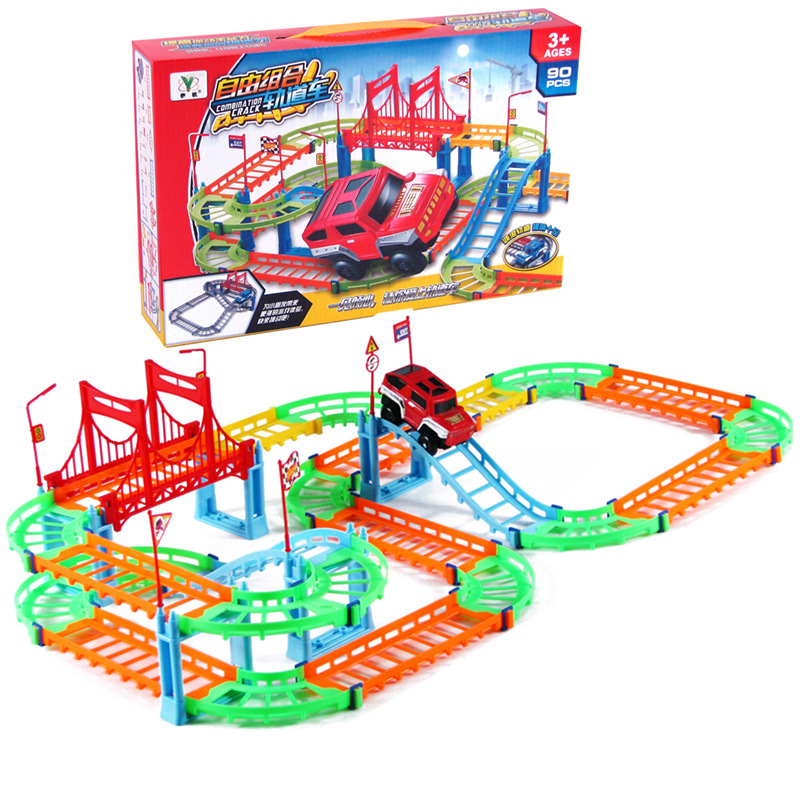 Children's Toys Multi-layer Train Head Set Versatile Electric Rail Car Boy Toy Roller Coaster Car