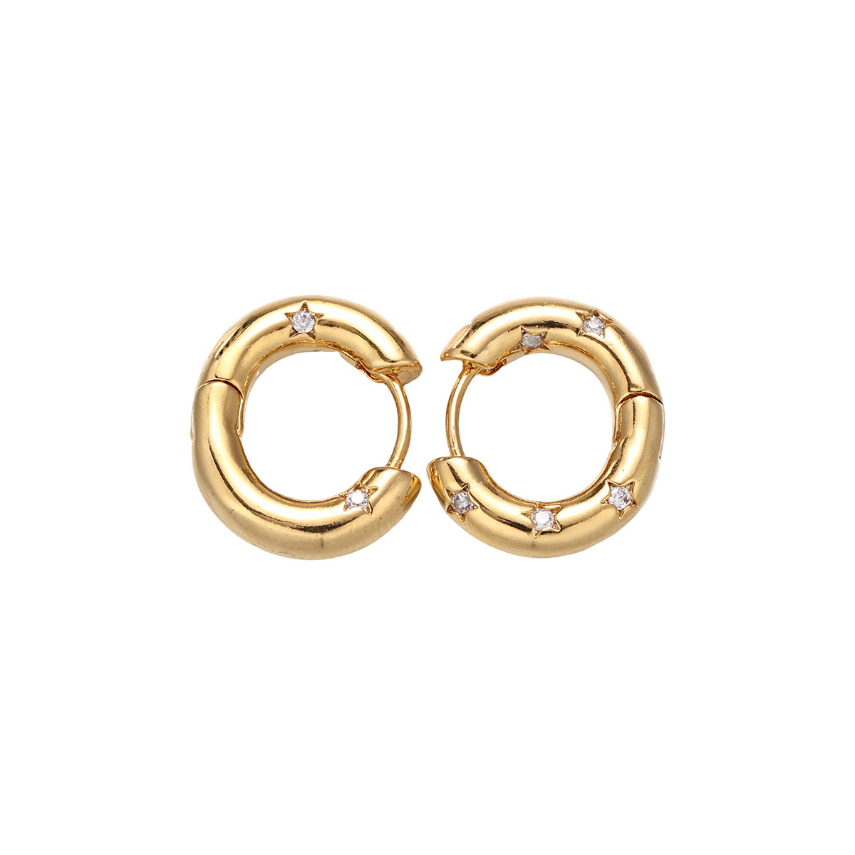 Europa y América estilo de moda exquisito pendientes de estrellas de moda incrustados con zircon personalidad simple y versátil otoño y invierno dulce y fresco pernos de orejas