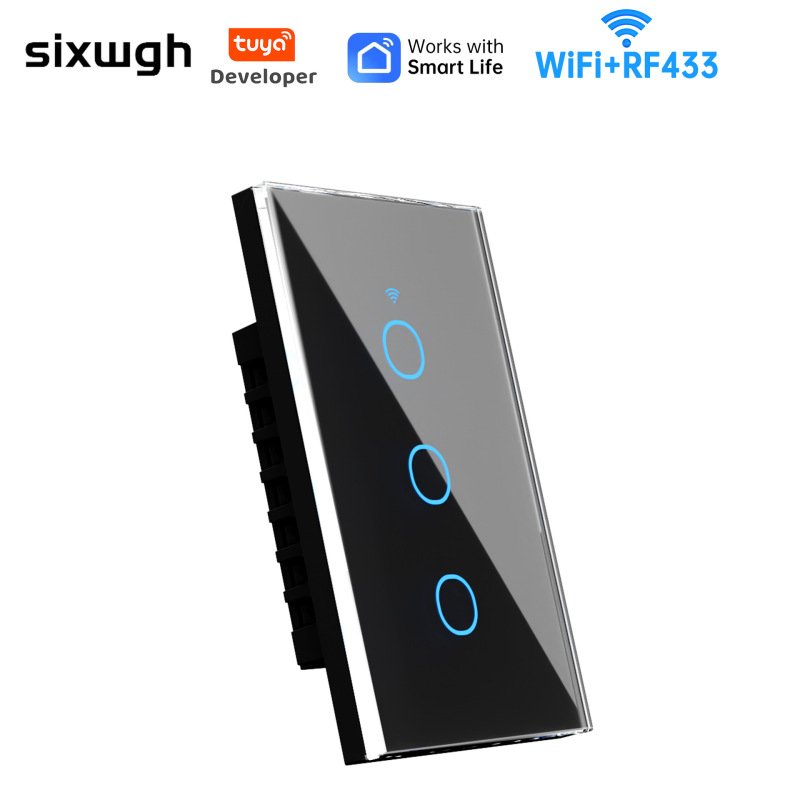 涂鸦WiFi+433触摸墙壁开关118型Alexa美规澳洲规巴西规单零火|undefined