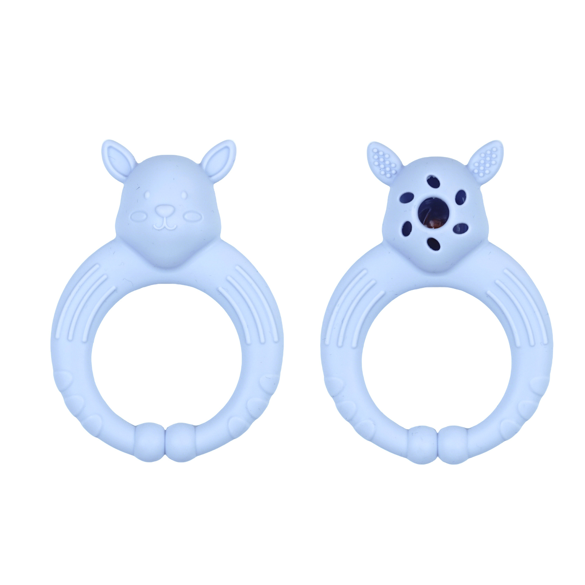 Bebé de silicona conejito sonajero mordedor bebé palo molar juguete recién nacido período de dentición mordedor anti-comer