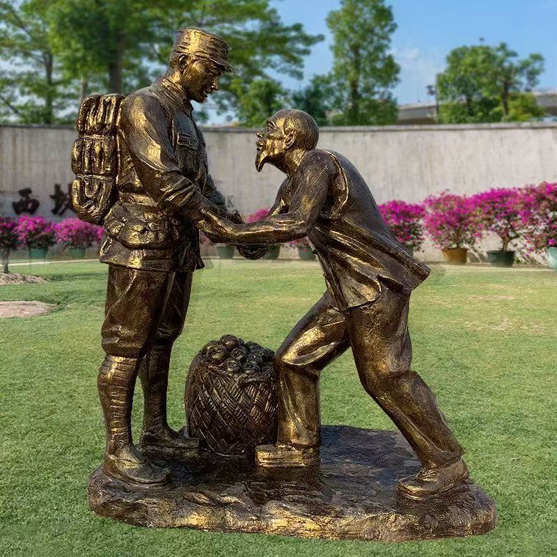 Escultura de figuras en relieve de FRP de cobre fundido Octavo Ejército de Ruta Guerra Resistente contra la Resistencia del Ejército Rojo Gran Marcha Plaza Conmemorativa Plaza Escultura de Plaza