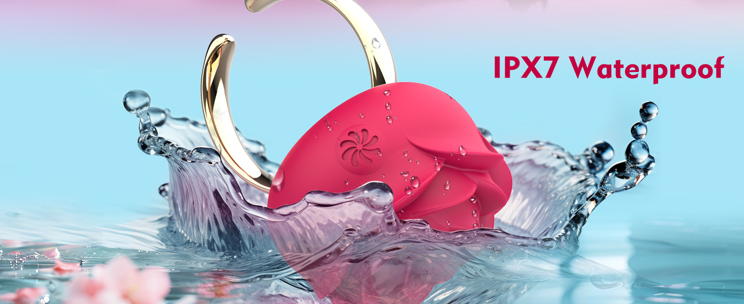 Rose Vibrating Ring 10-Frequency Silicone Couples Massager with Clitoral Stimulation — detail image 4
