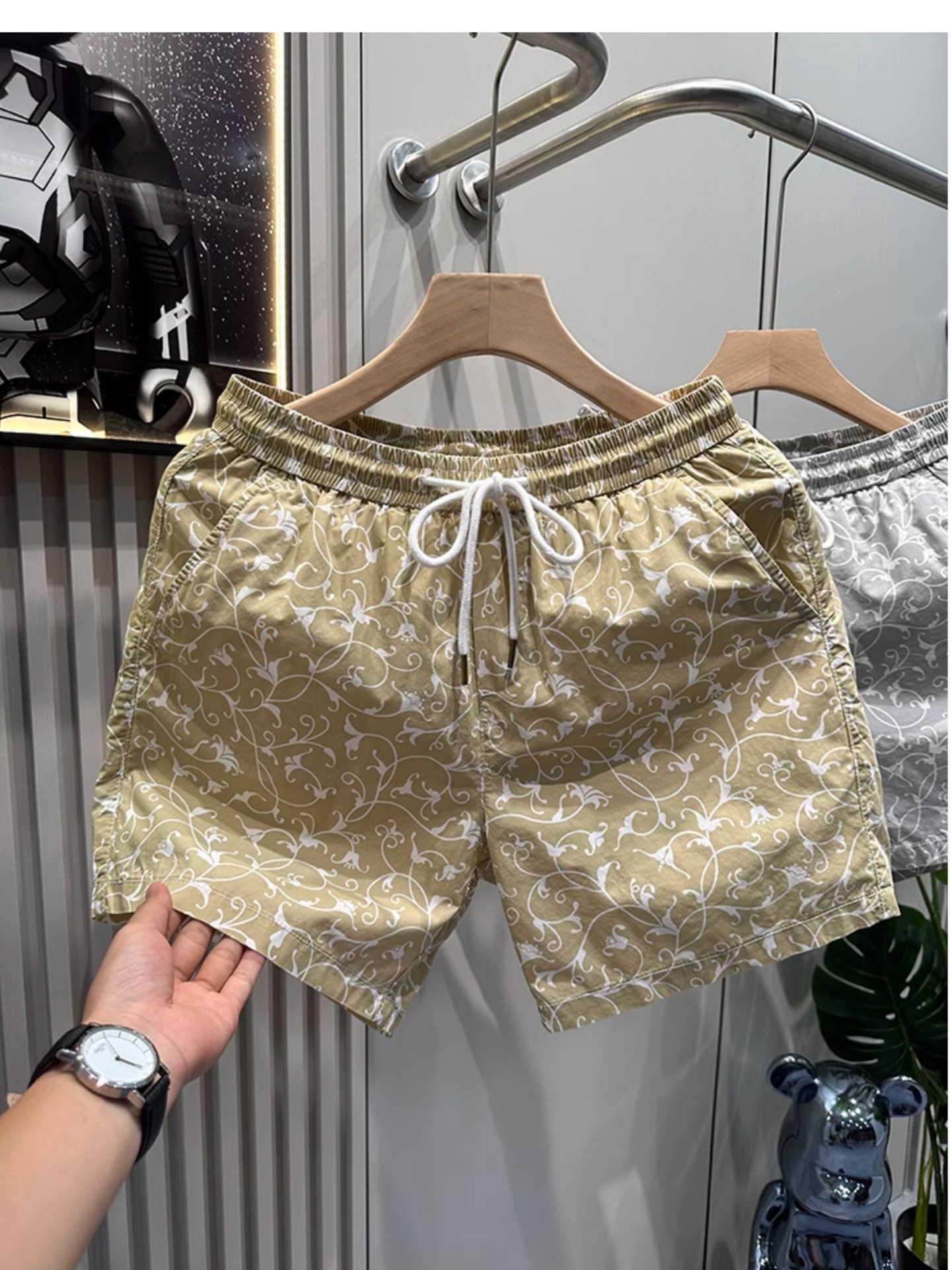 Summer Print Men's Shorts Trendy Design Loose Fit Versatile Sporty Casual Four Quarter Length Pants_viptrois.com