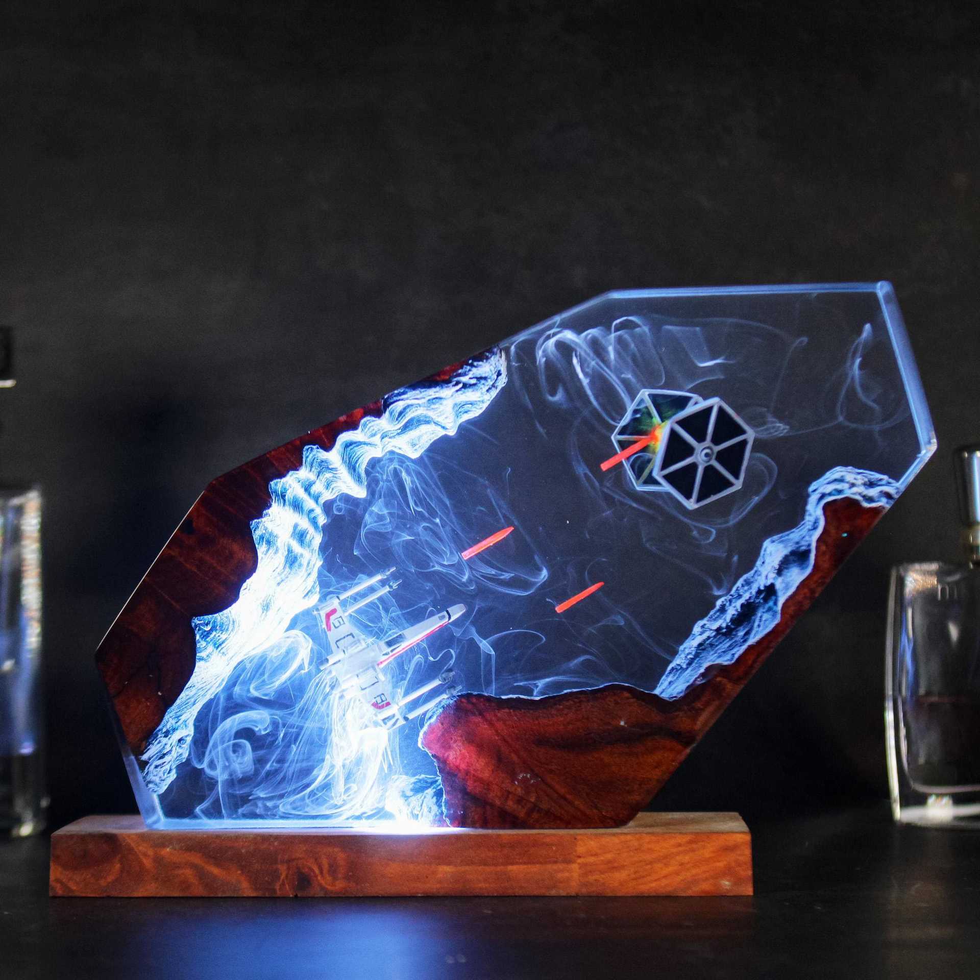 Transfronteriza venta caliente estereoscópica galaxia serie de lámparas de resina Star Wars único regalo de decoración de la habitación
