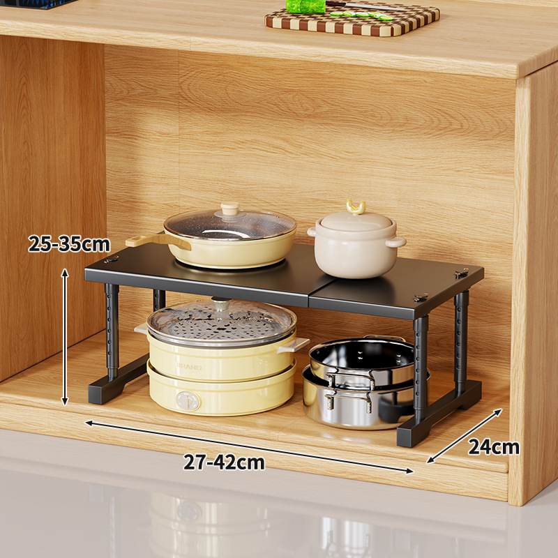 Estante de Cocina para Microondas de Acero al Carbono Extensible y Multifuncional