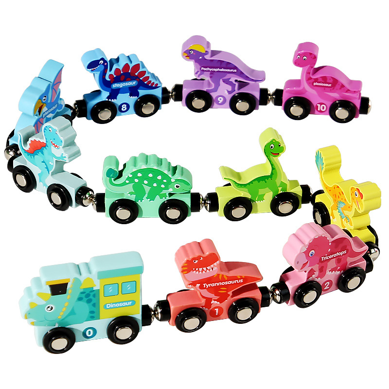 Dinosaurio magnético digital pequeño tren juguete rompecabezas para niños bloques de construcción magnéticos bebé niños y niñas 1-3 a 6 años