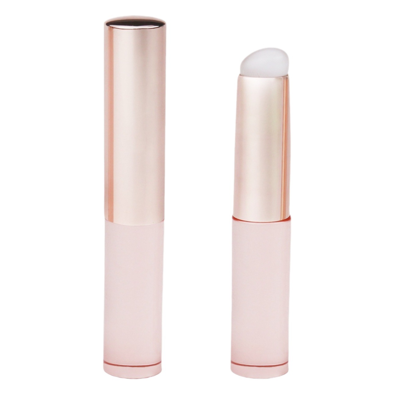 cepillo de maquillaje portátil con cubierta a prueba de polvo, cepillo de labios inclinado redondo, cepillo de lápiz labial, cepillo de labios de silicona suave Q-ball