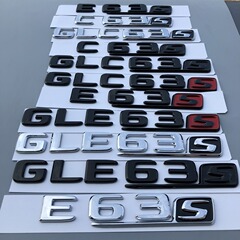 新しいメルセデスベンツロゴ C63S 車のロゴ E63 リアテールロゴ GLE63 修正された GLC63 ロゴステッカー黒に適しています。