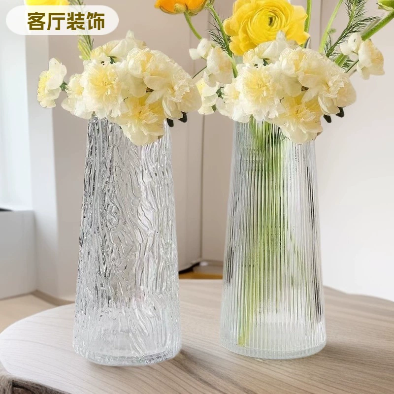 Европейская минималистская креативная прозрачная стеклянная ваза высокого уровня розовая бутылка цветов ins ветер цветочная композиция для гостиной