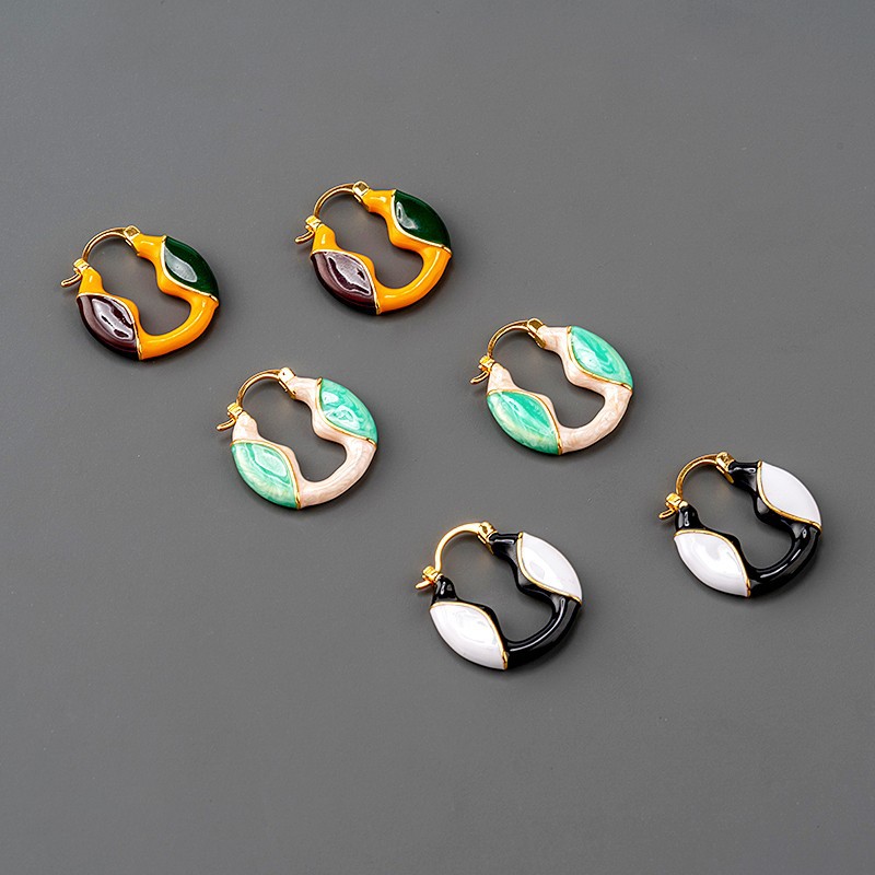 Retro round enamel