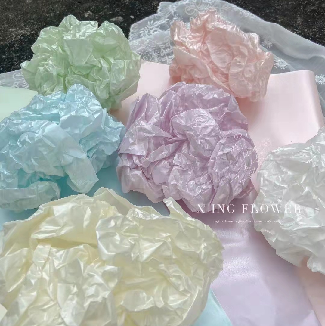 26克加厚珠光雪梨纸小香风圆形花束内衬纸花艺包装纸花店包花纸