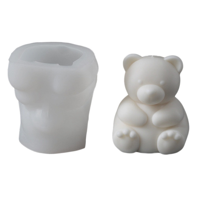 INS nuevo Amazon tridimensional oso popular aromaterapia vela swing hornear pastel molde de silicona