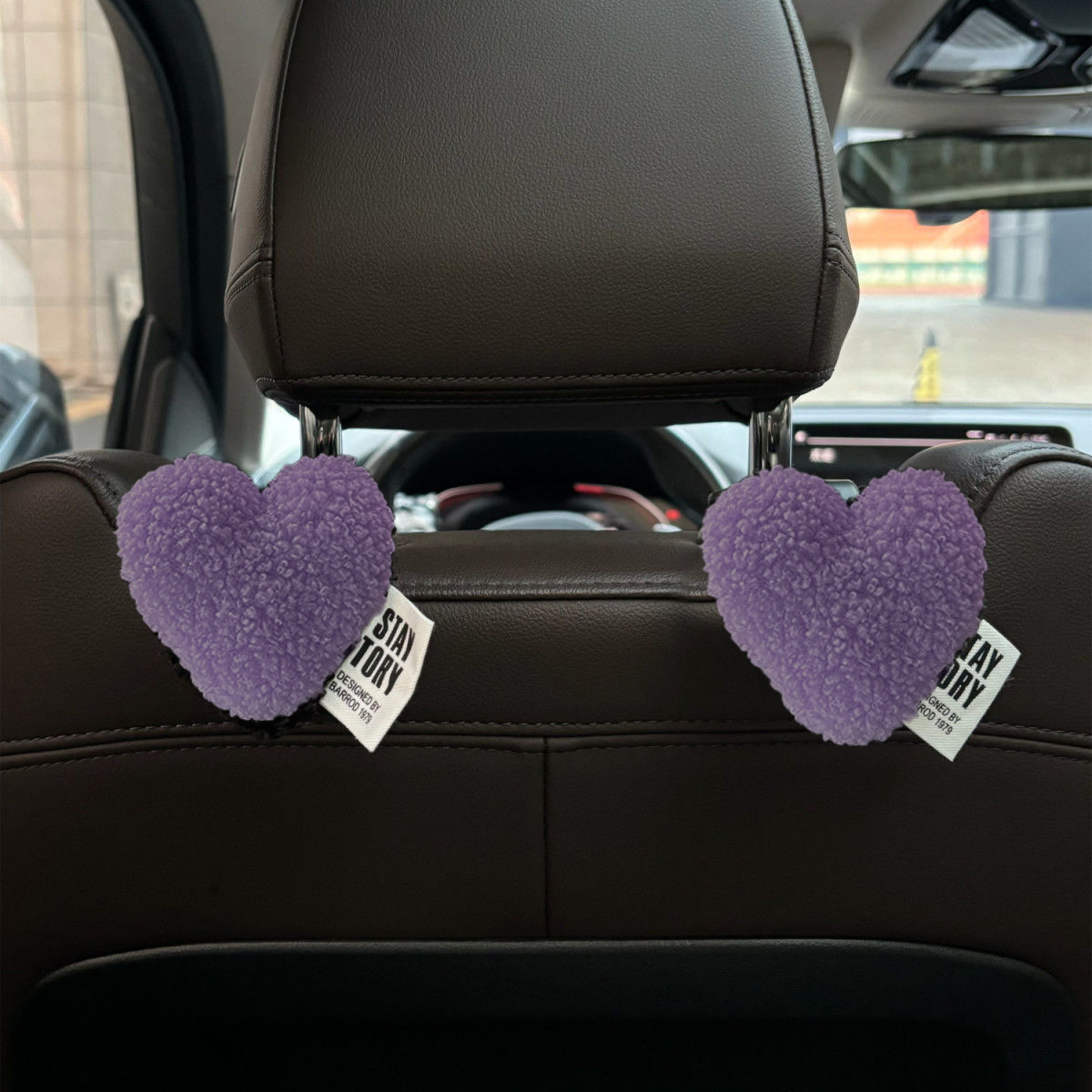 Coche felpa amor asiento de coche trasero gancho lindo asiento de coche trasero almacenamiento multifuncional suministros de coche