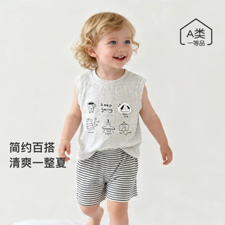 宝宝无袖T恤衫夏季薄款儿童卡通背心婴儿上衣小童外穿内搭打底衫