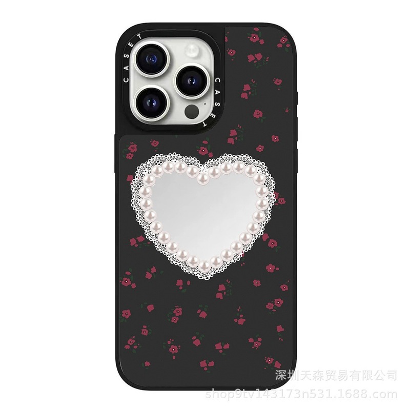 CASET 共同ブランドのピンクのストライプ Apple iPhone16ProMax 携帯電話ケース 15pro トレンディなブランド 13 ミラーに適しています|undefined