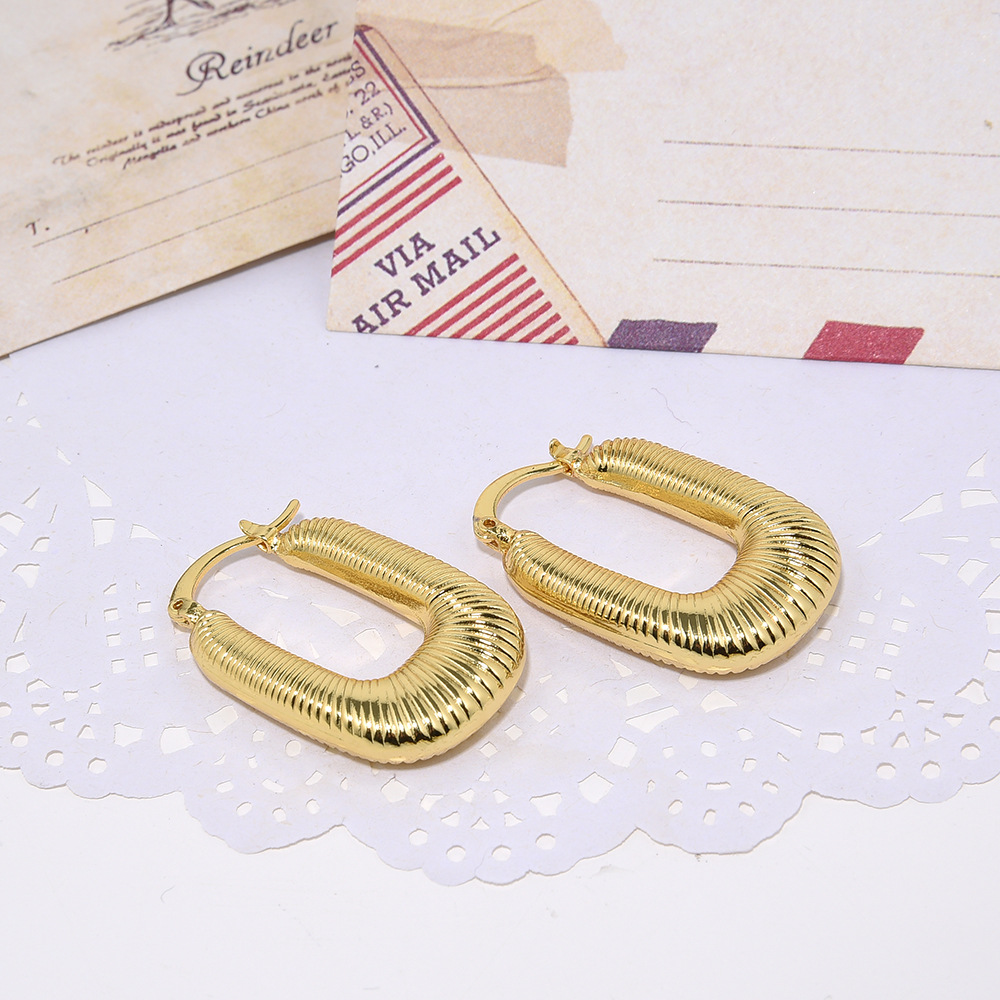 Plating Design Fashion Geometric Copper Plating Earrings 1 Pair