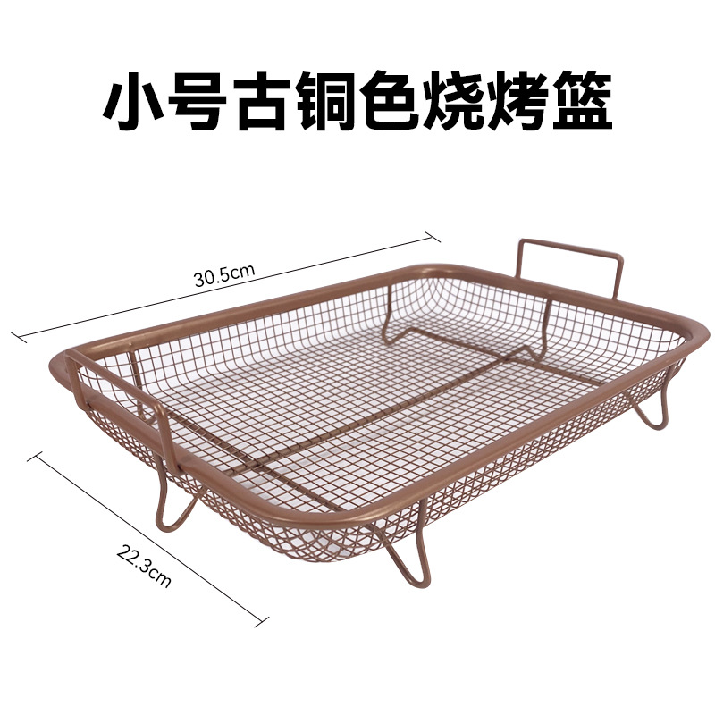 Barbacoa cesta de acero inoxidable bandeja para hornear horno bandeja de hornear freidora de aire accesorios al aire libre barbacoa bandeja traje