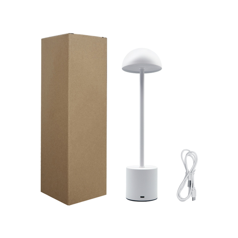 Lámpara de escritorio de hongos creativa al por mayor transfronteriza USB recargable tricolor de atenuación táctil sin electrodos de atenuación dormitorio de cabecera lámpara